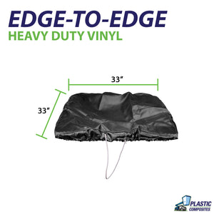 Bucket Cover - 33" x 33" Edge to Edge - Heavy Duty Vinyl - Bucket Truck Parts