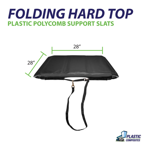 Bucket Cover 28" x 28" Edge to Edge Folding Hard Top Bucket Truck