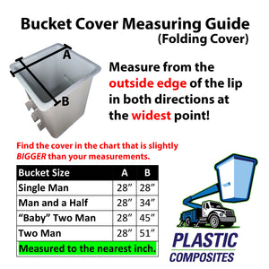 Bucket Cover - 28" x 45" Edge to Edge - Folding Hard Top ("Baby" Two Man) - Bucket Truck Parts